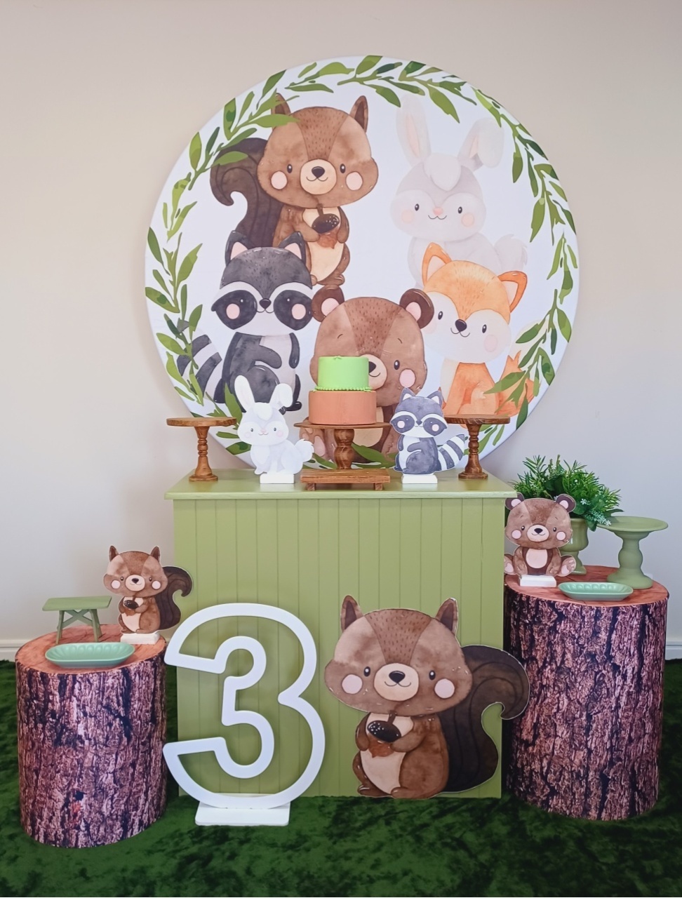 Animais Do Bosque Tronco Prata - Decorecomcarinho