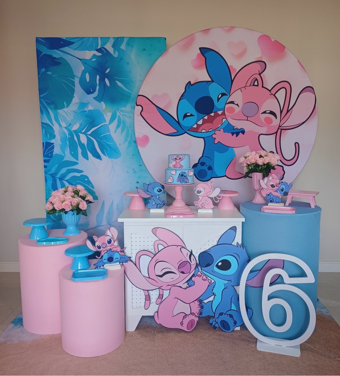 Stich E Angel Ouro - Decorecomcarinho