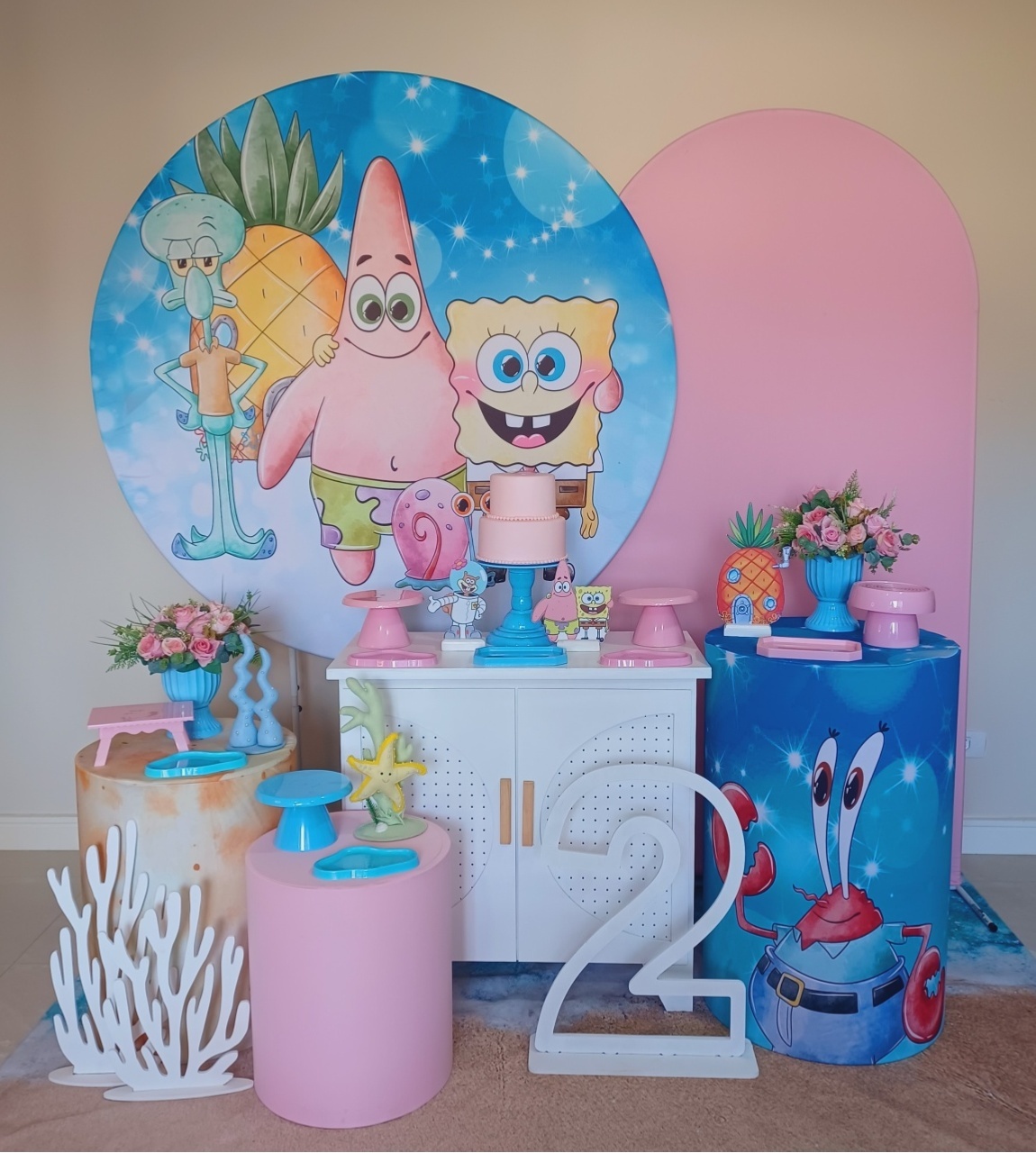Bob Esponja Rosa Ouro - Decorecomcarinho