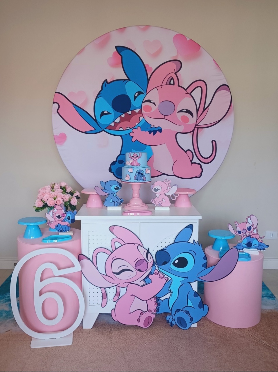 Stich E Angel Prata - Decorecomcarinho