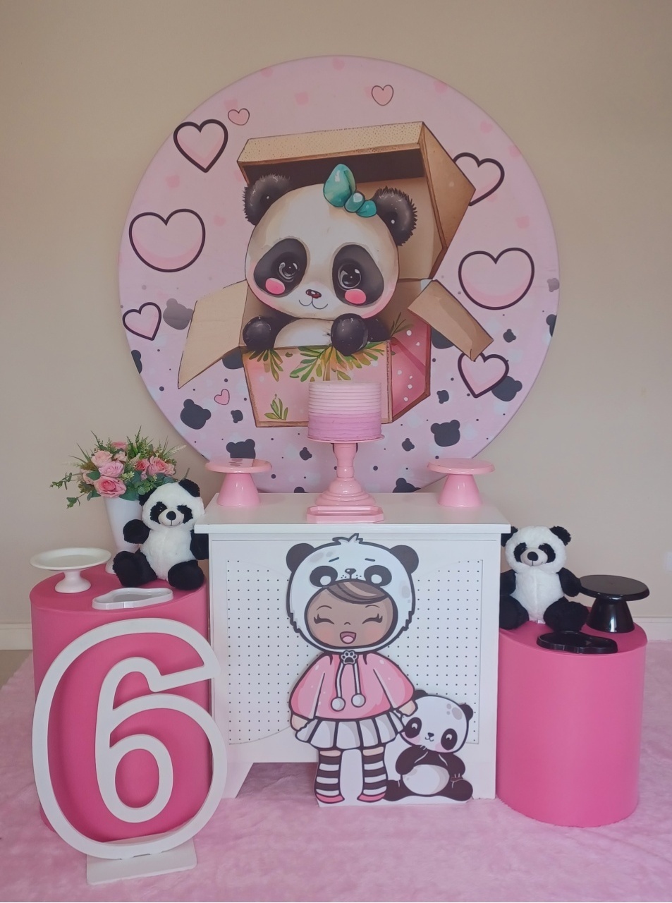 Panda Rosa Prata - Decorecomcarinho