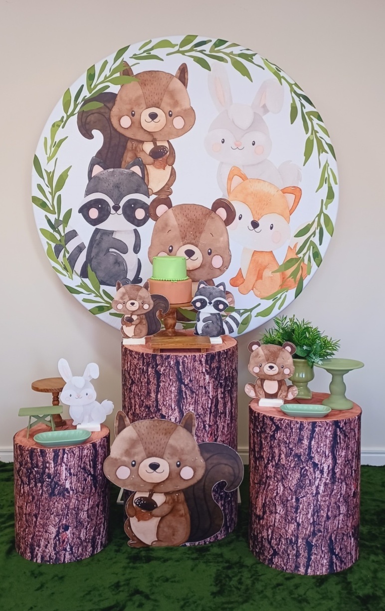 Animais Do Bosque Tronco Bronze - Decorecomcarinho