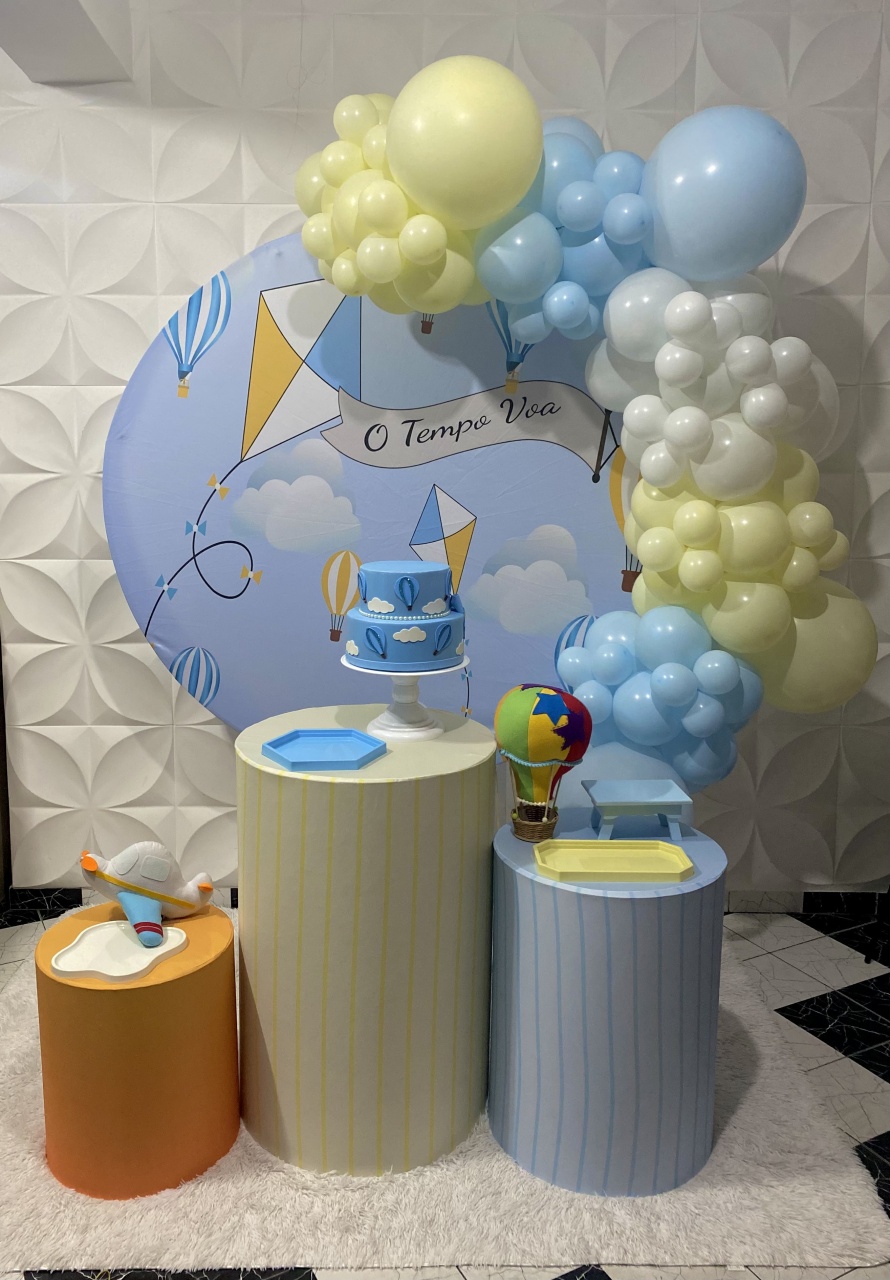 Kit Pegue E Monte O Tempo Voa Chá de Bebê  - Pique Pique Festas 