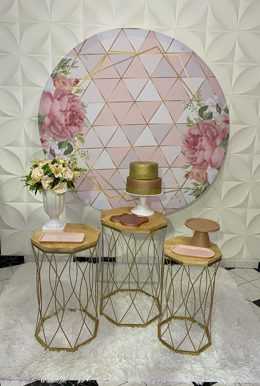 Kit Pegue E Monte Floral Rose  - Pique Pique Festas 