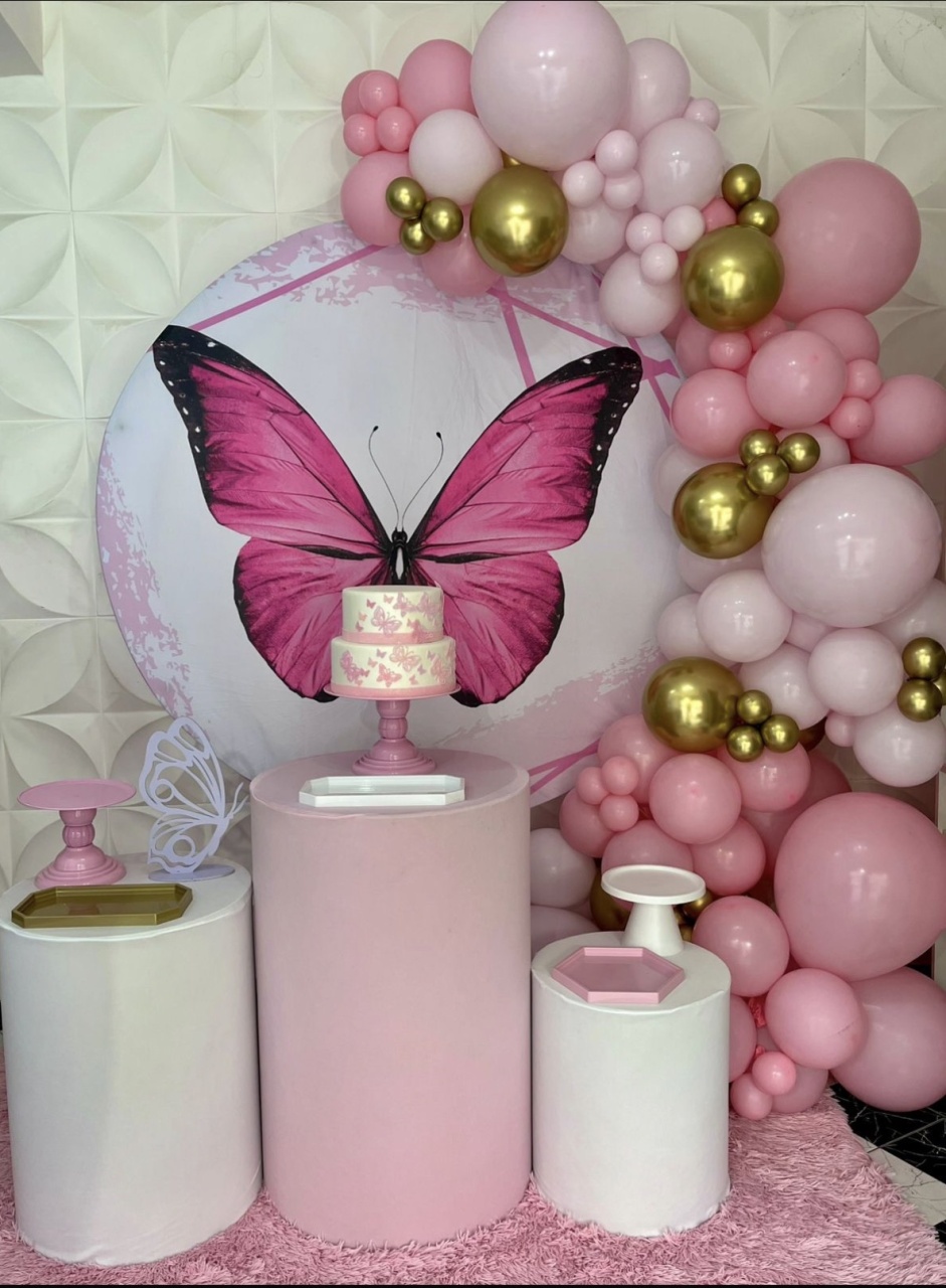 Kit Pegue E Monte Borboleta Rosa  - Pique Pique Festas 
