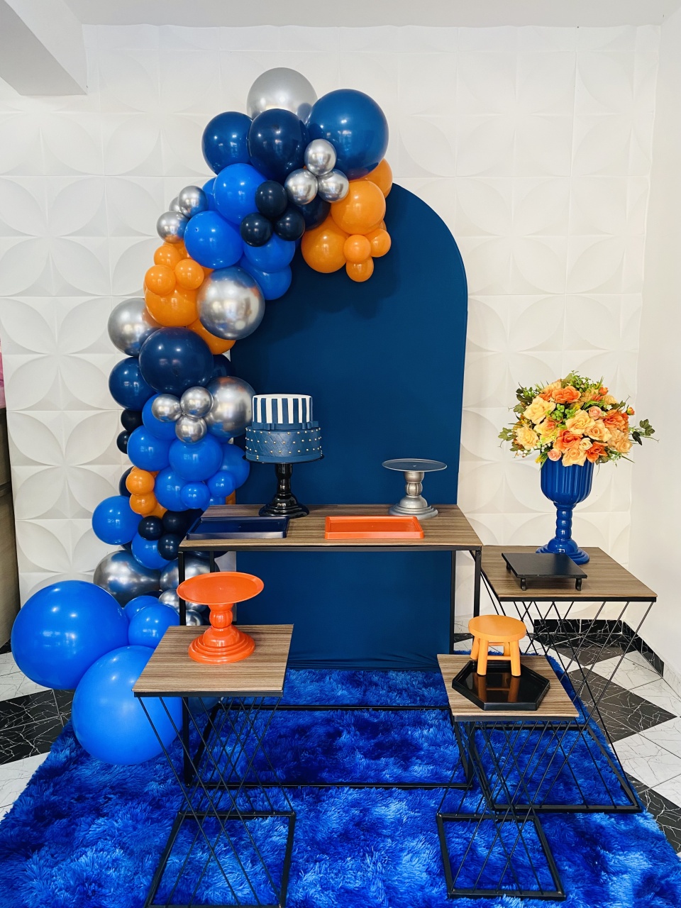 Kit Pegue E Monte Azul E Laranja  - Pique Pique Festas 