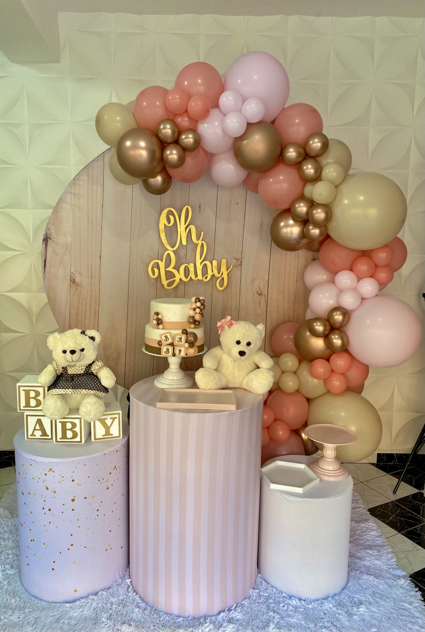 Kit Pegue E Monte Chá de Bebê Rose  - Pique Pique Festas 