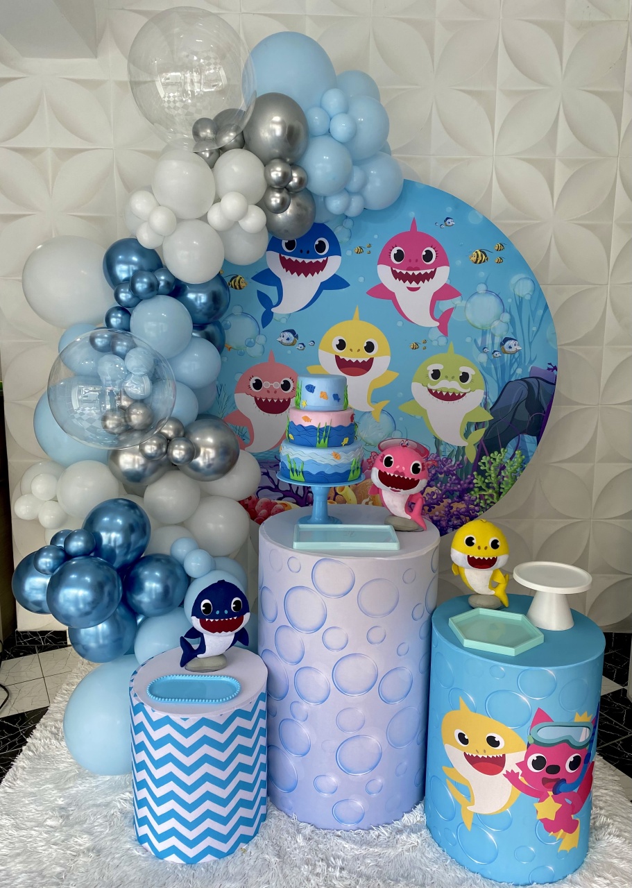 Kit Pegue E Monte Baby Shark  - Pique Pique Festas 