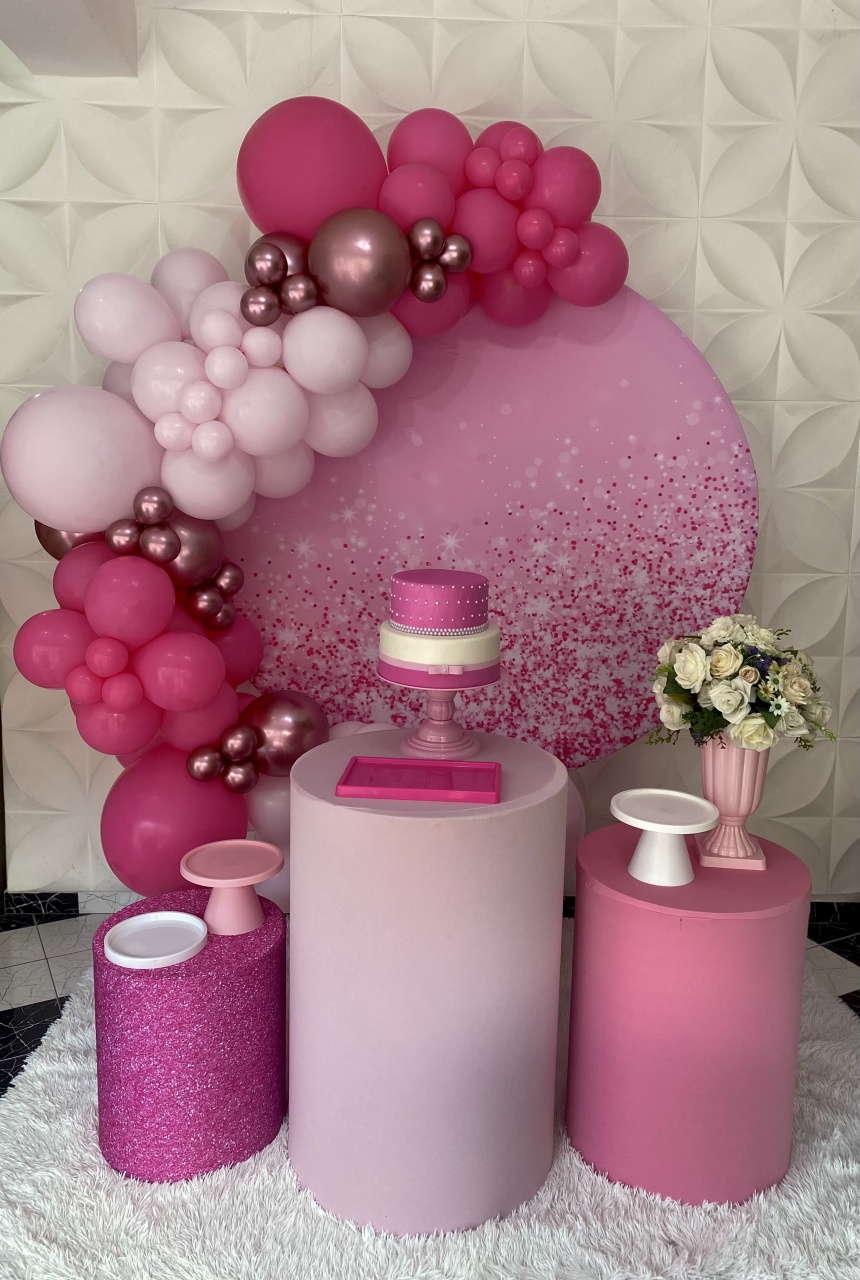 Kit Pegue E Monte Glitter Rosa  - Pique Pique Festas 