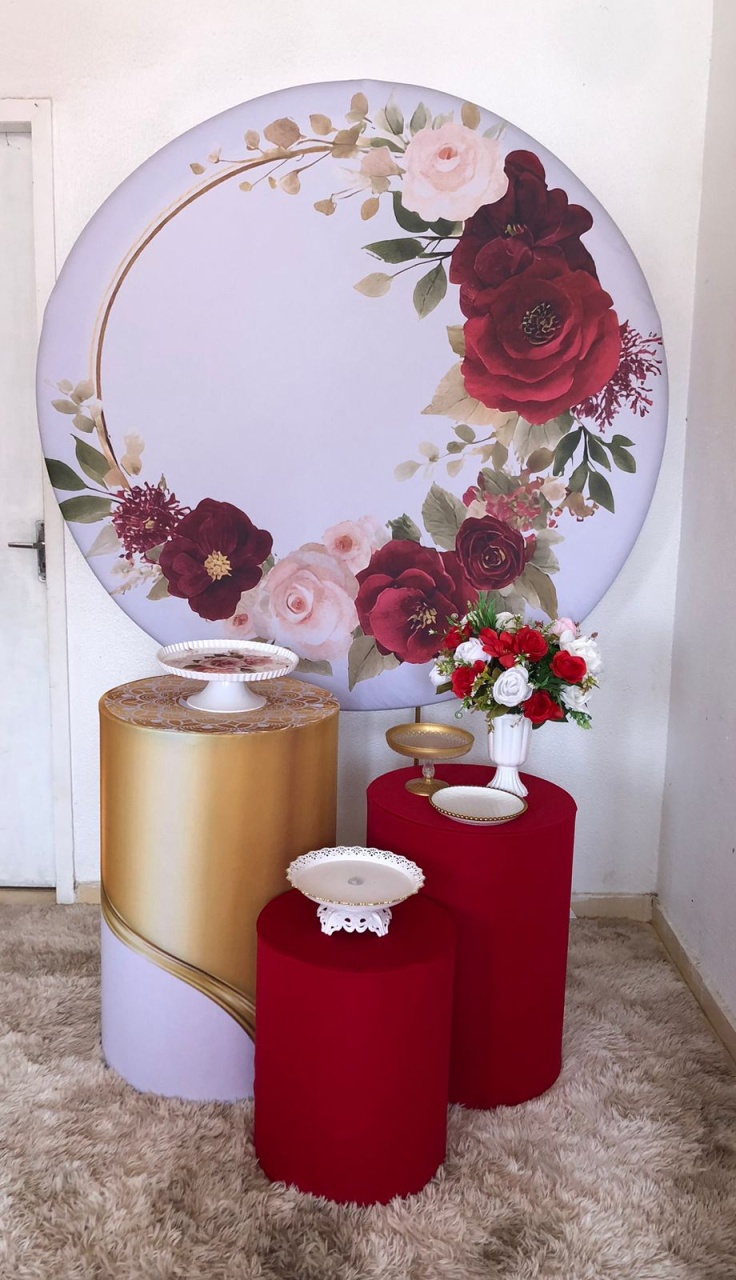Kit Prata Floral Vermelho E Branco  - Márcia pegue e monte 