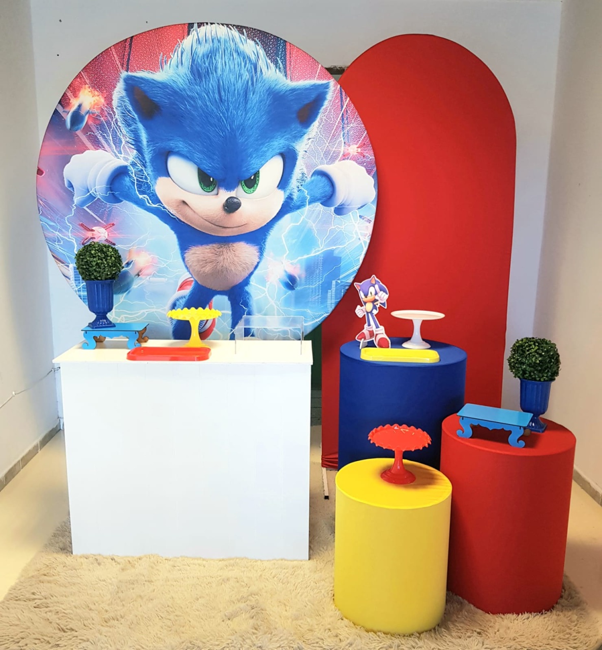 Sonic Com Painel Lateral  - Candy Festas