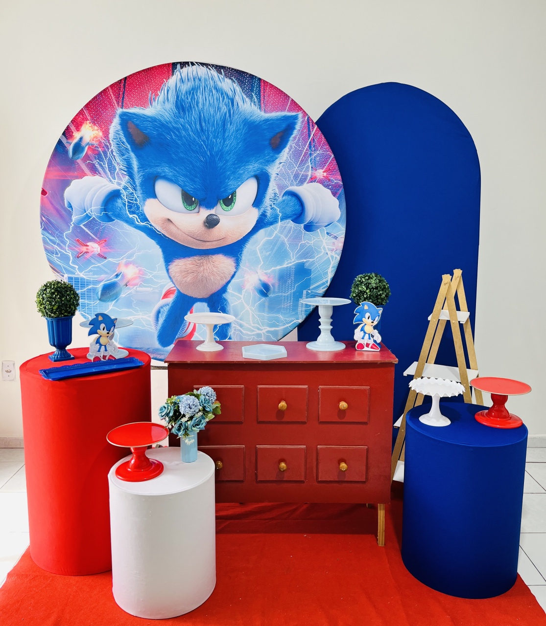 Sonic C/ Cômoda Vermelha - Candy Festas