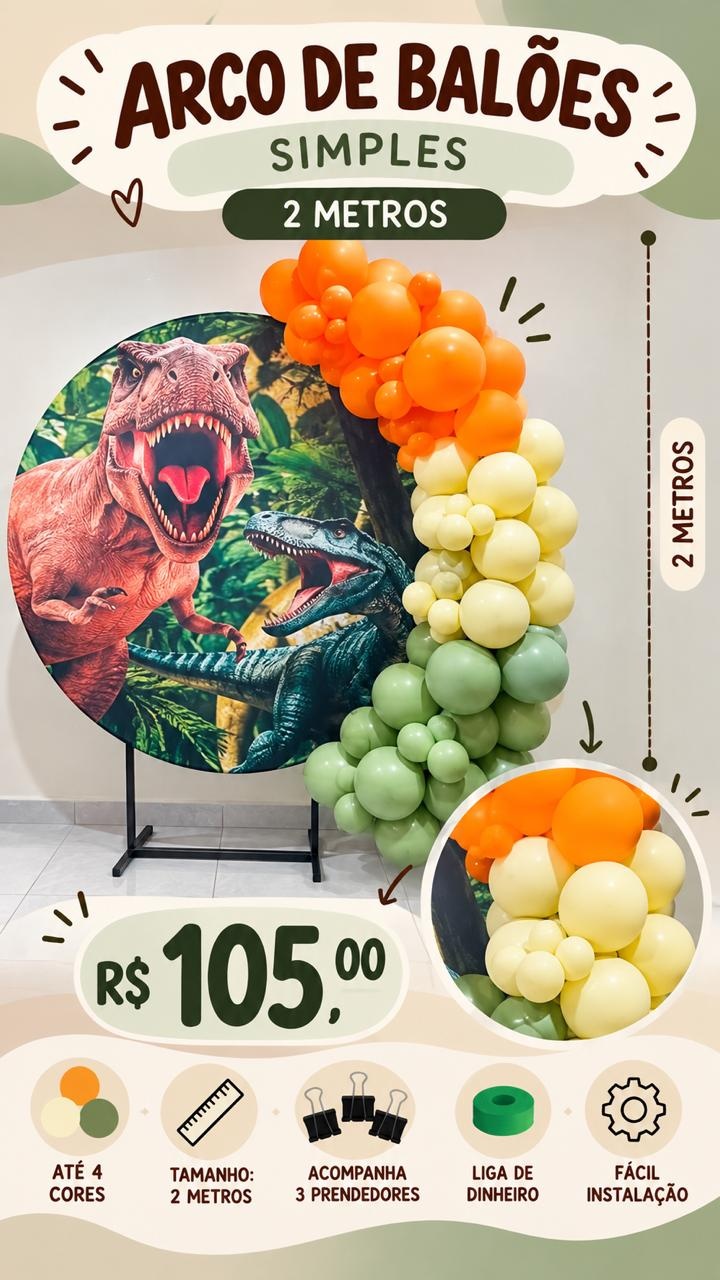 Arco de Balões Simples 2M - Candy Festas