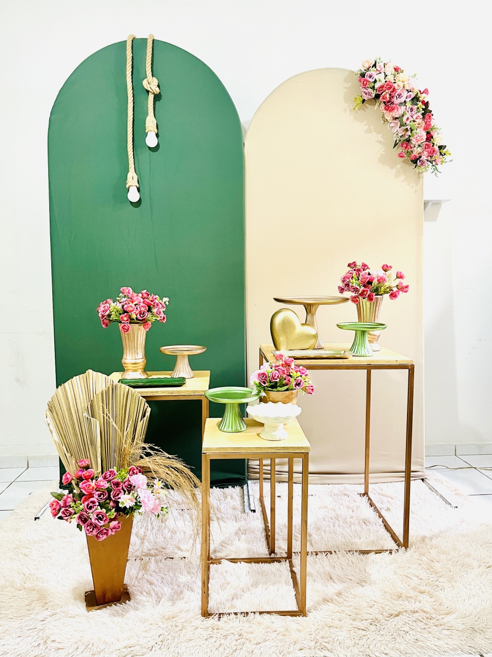 Verde Com Bege - Candy Festas