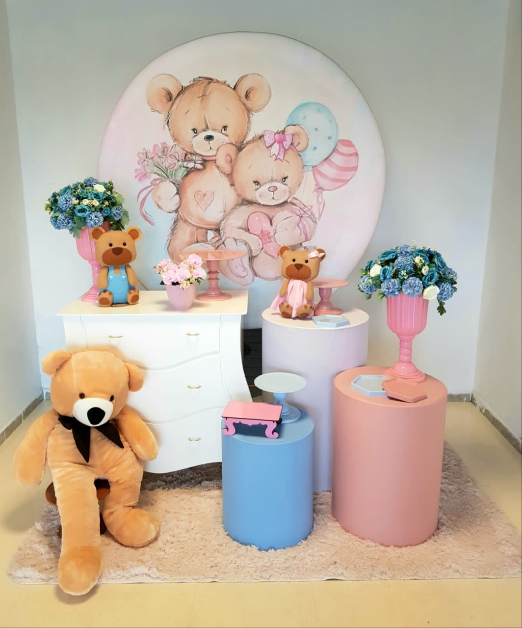 Ursinho Rosa E Azul (Kit Prata) - Candy Festas