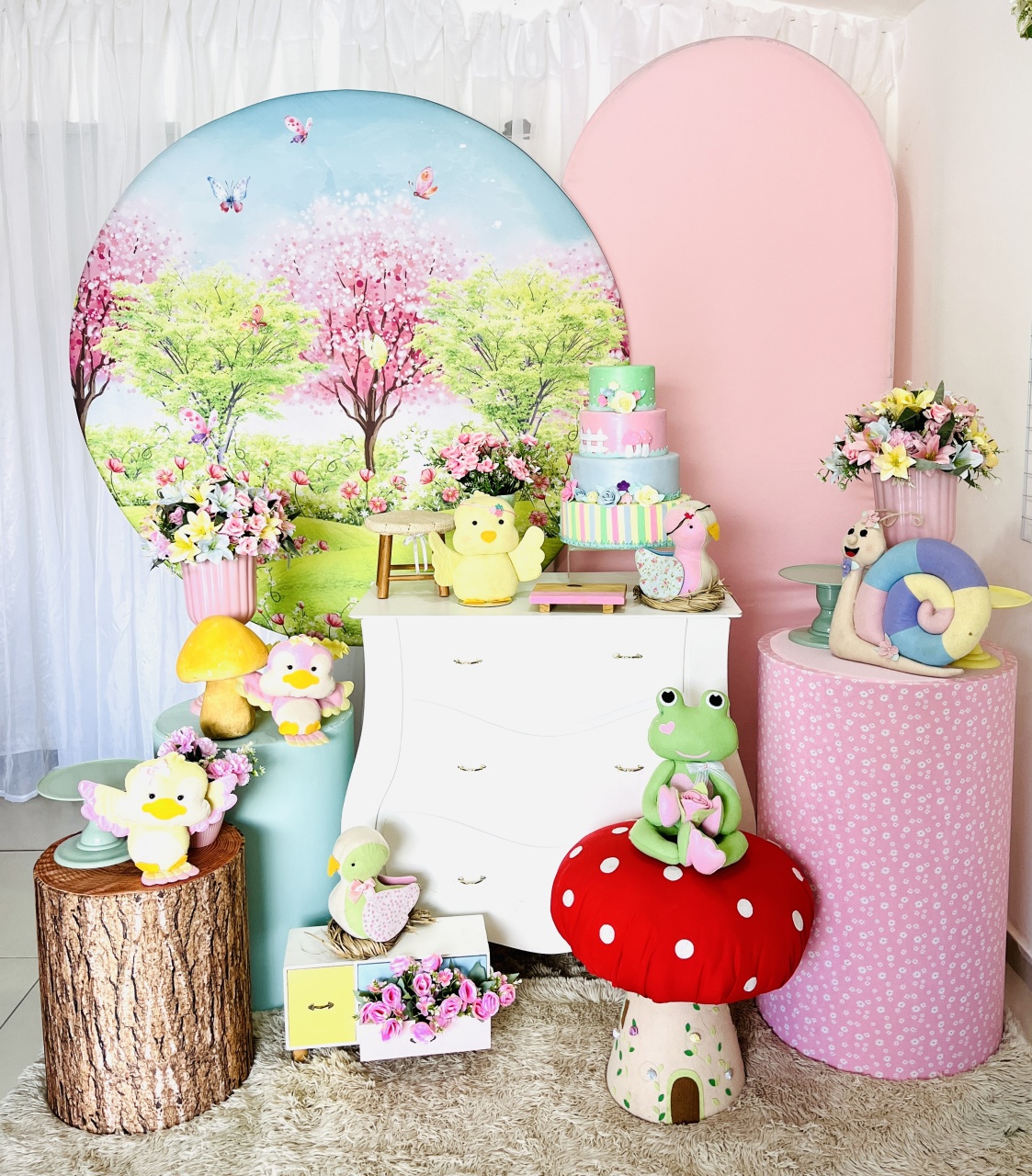 Jardim Com Painel Lateral - Candy Festas