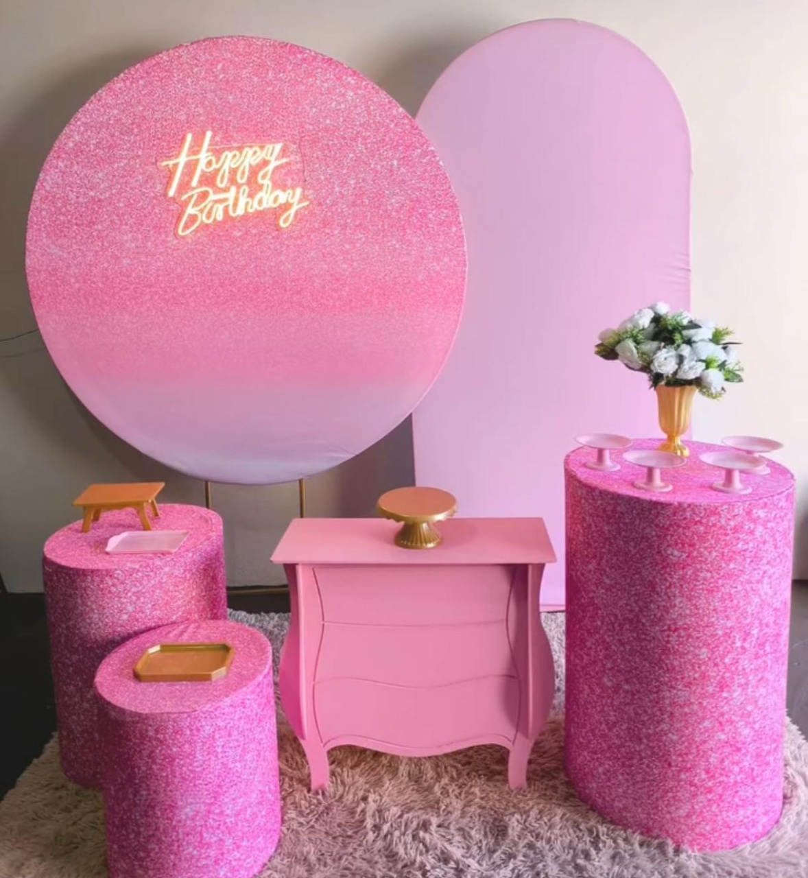 Kit Rosa Glitter - Decora Fácil