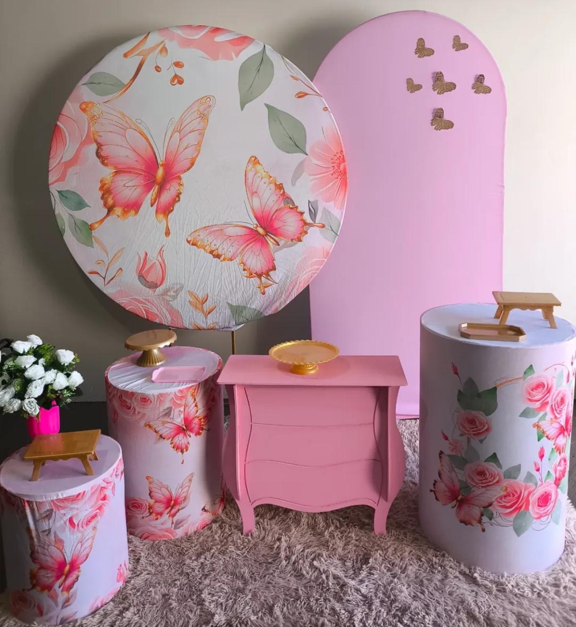 Kit Borboletas Rosas - Decora Fácil