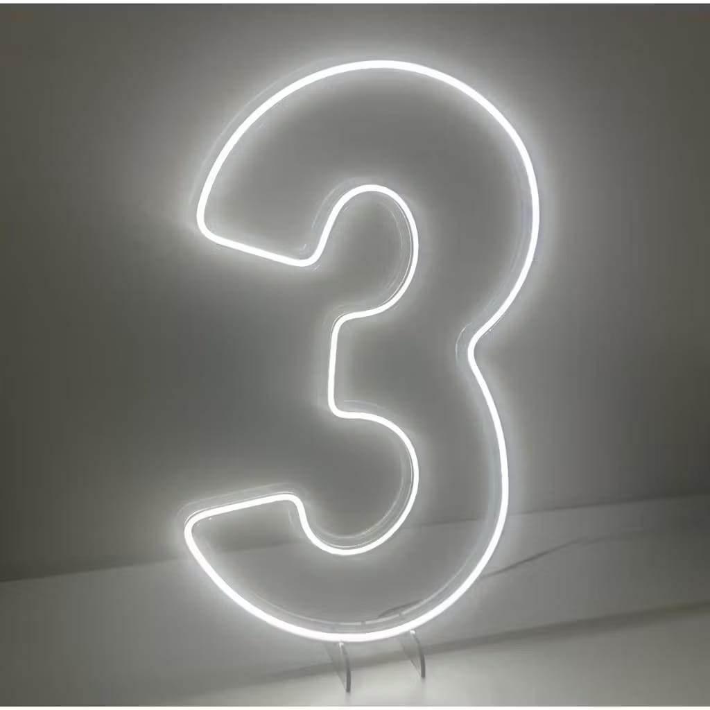 Número 3 Led 50Cm - Decora Fácil