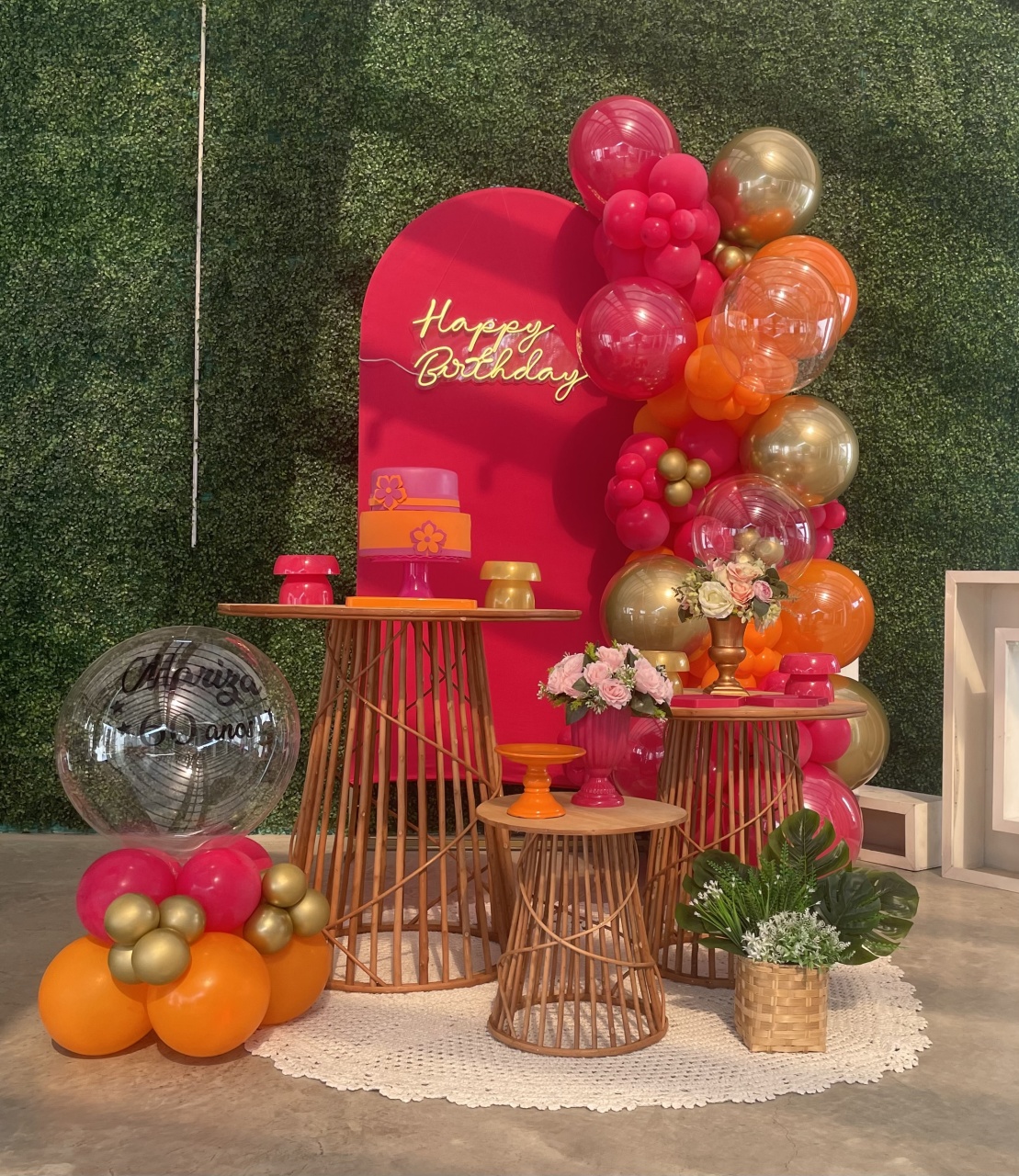 Pink Mesa Vime - Master festas/decoração