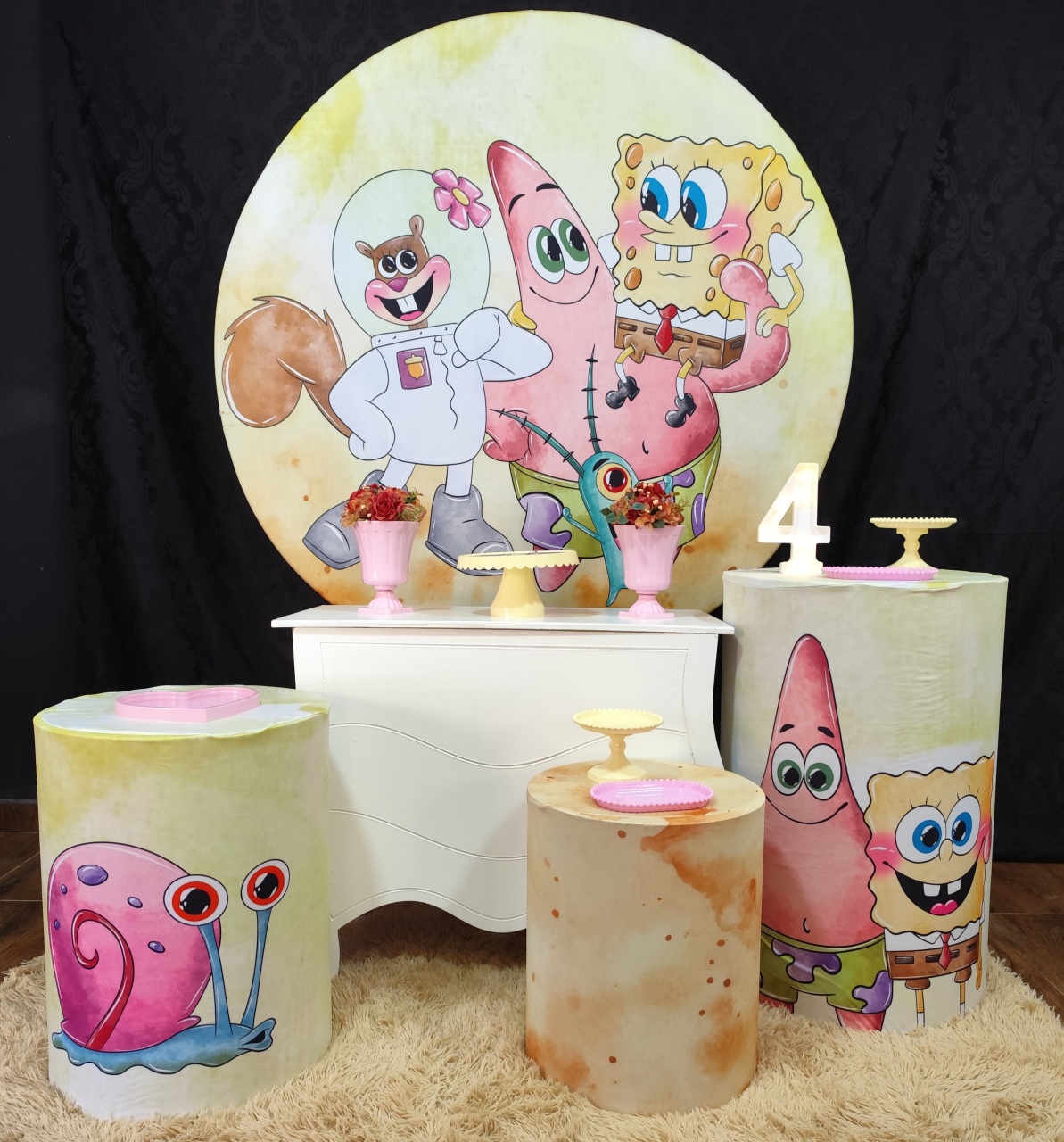Kit Médio Bob Esponja Rosa - Raio de Sol