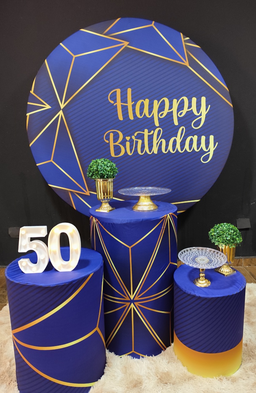 Happy Birthday Azul Com Dourado 1 - Raio de Sol