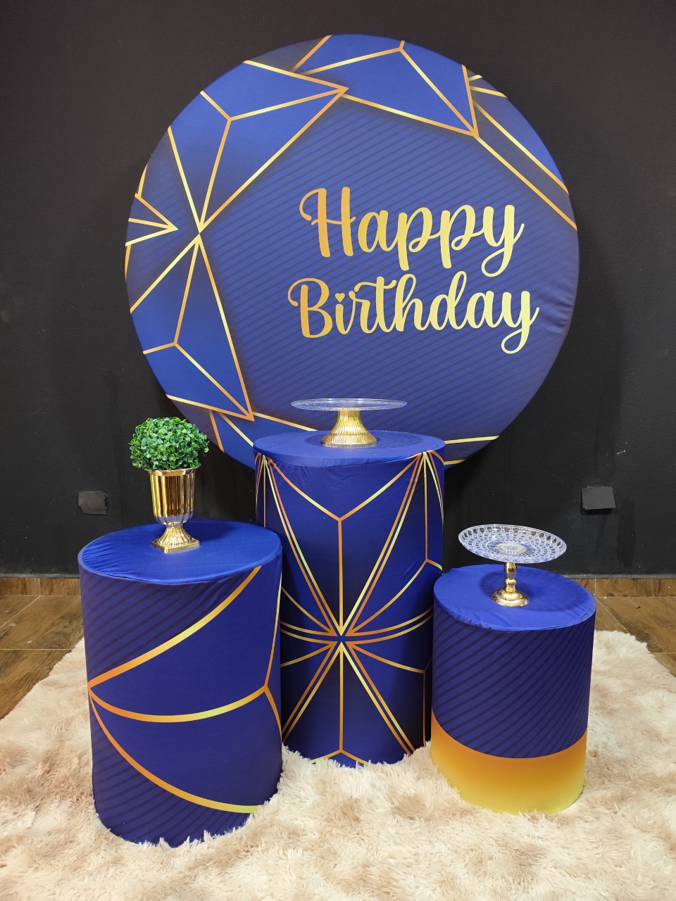 Happy Birthday Azul Com Dourado 3 - Raio de Sol