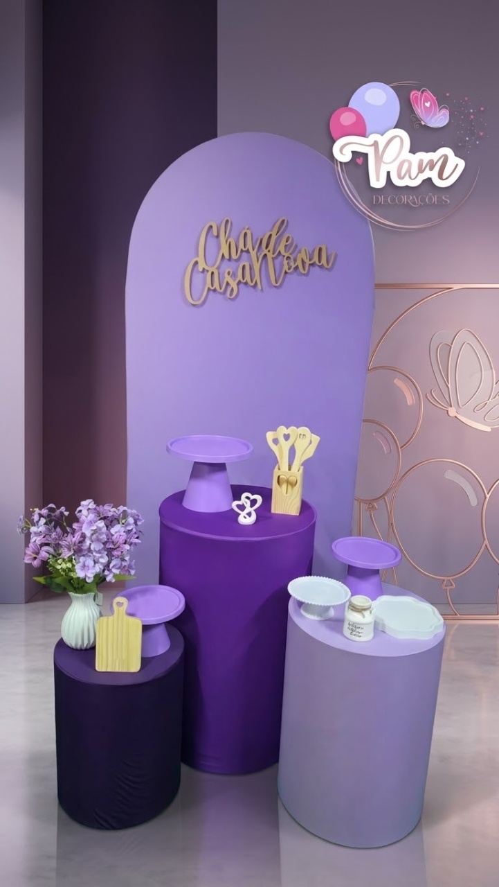 Cha de Casa Nova Lilas E Roxo - Pegueemontedapam
