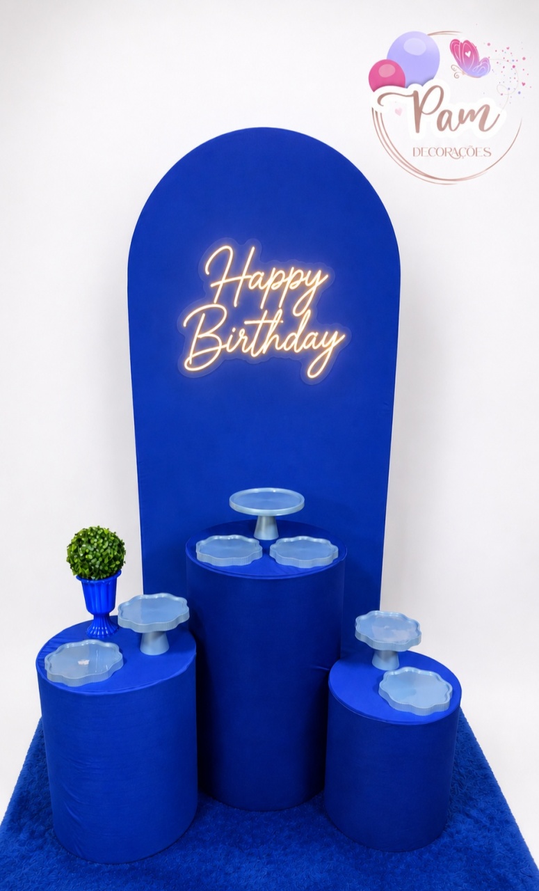 Kit Romano Azul Liso - Pegueemontedapam