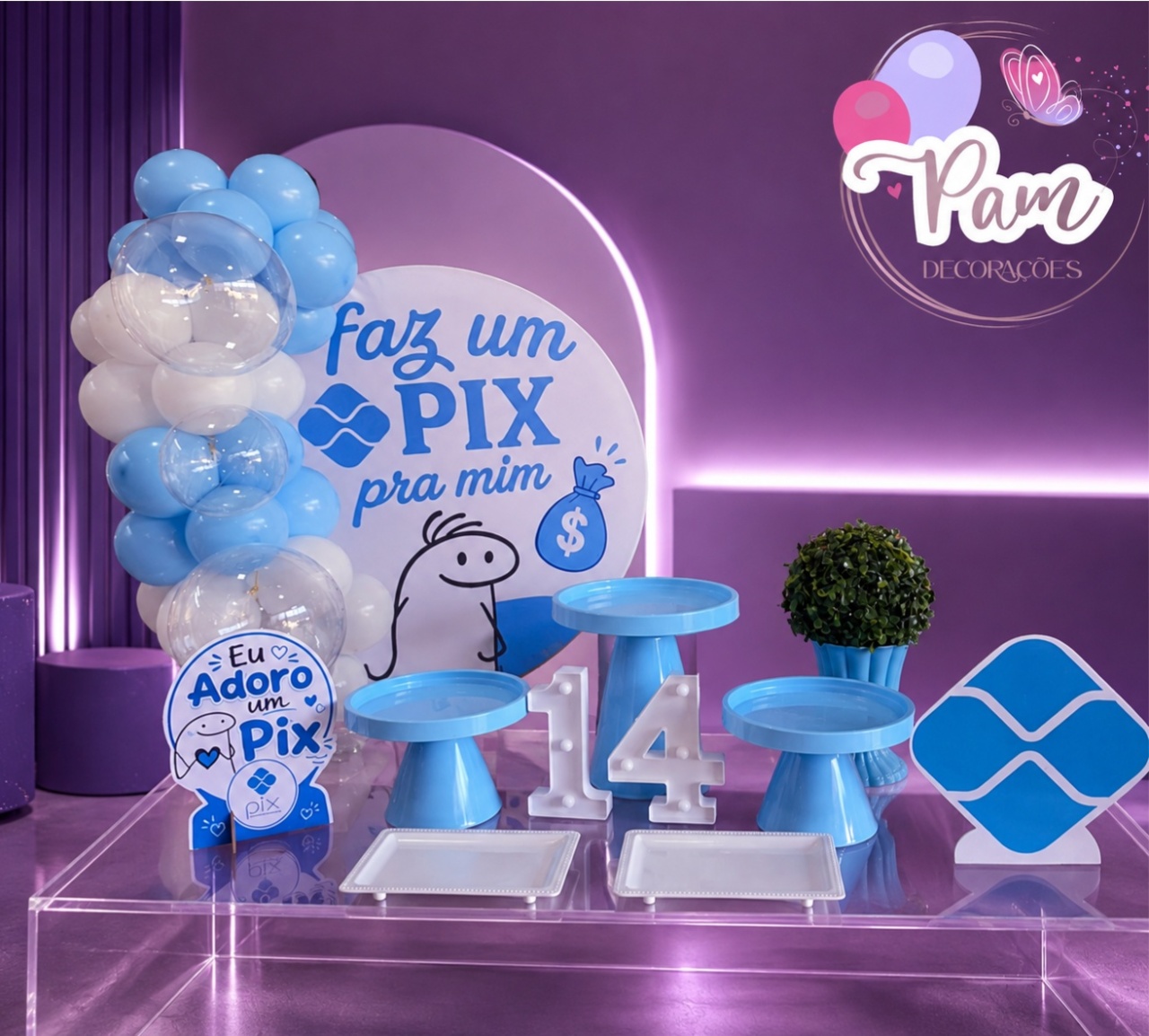 Festa Na Mesa Faz Um Pix Azul - Pegueemontedapam