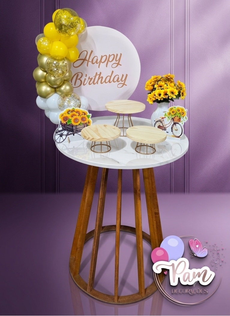 Festa Na Mesa Happy Birthday Dourado - Pegueemontedapam
