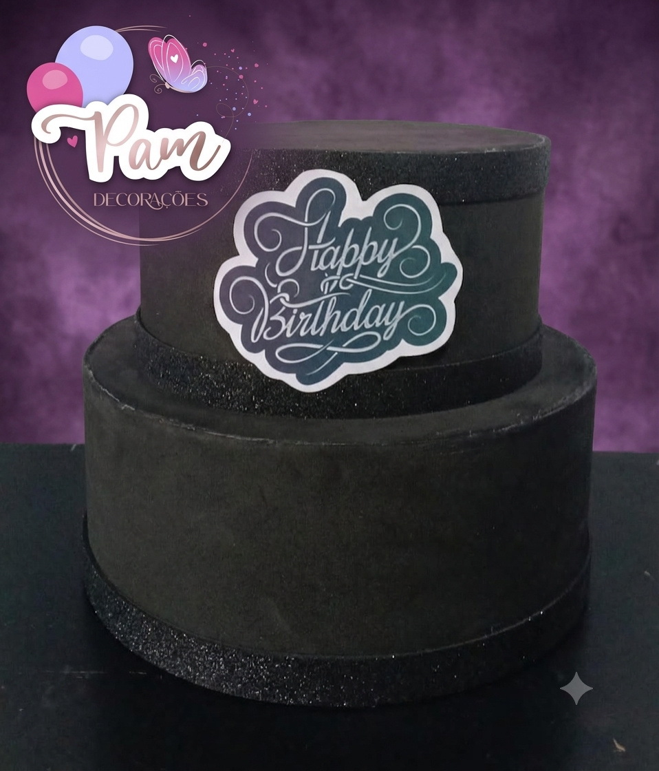 Bolo Black Glitter - Pegueemontedapam