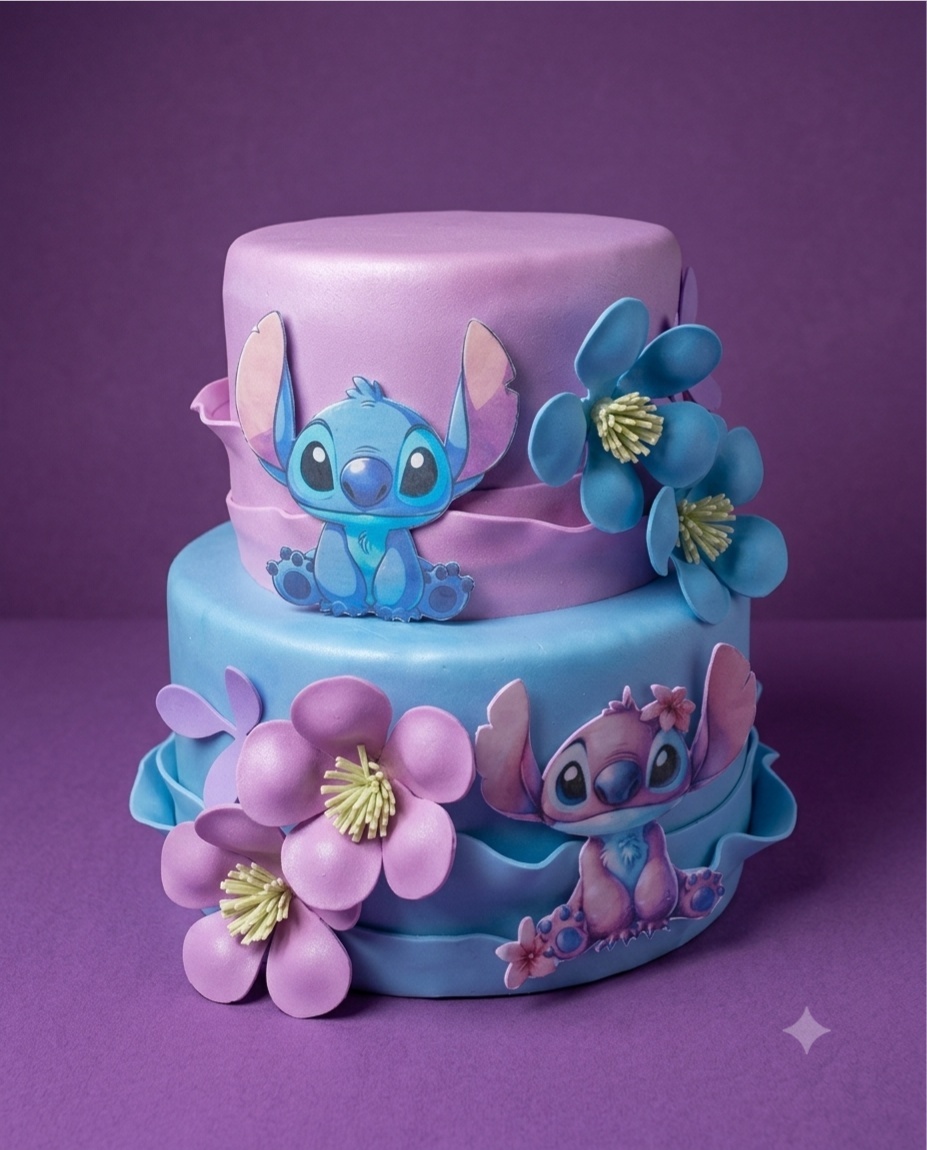 Bolo Fake Stitch E Angel - Pegueemontedapam