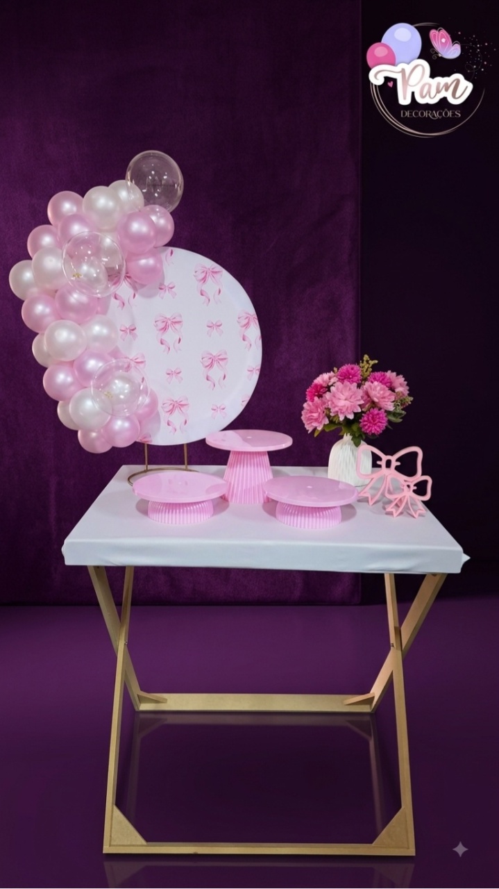 Festa Na Mesa Laçinhos Rosa - Pegueemontedapam