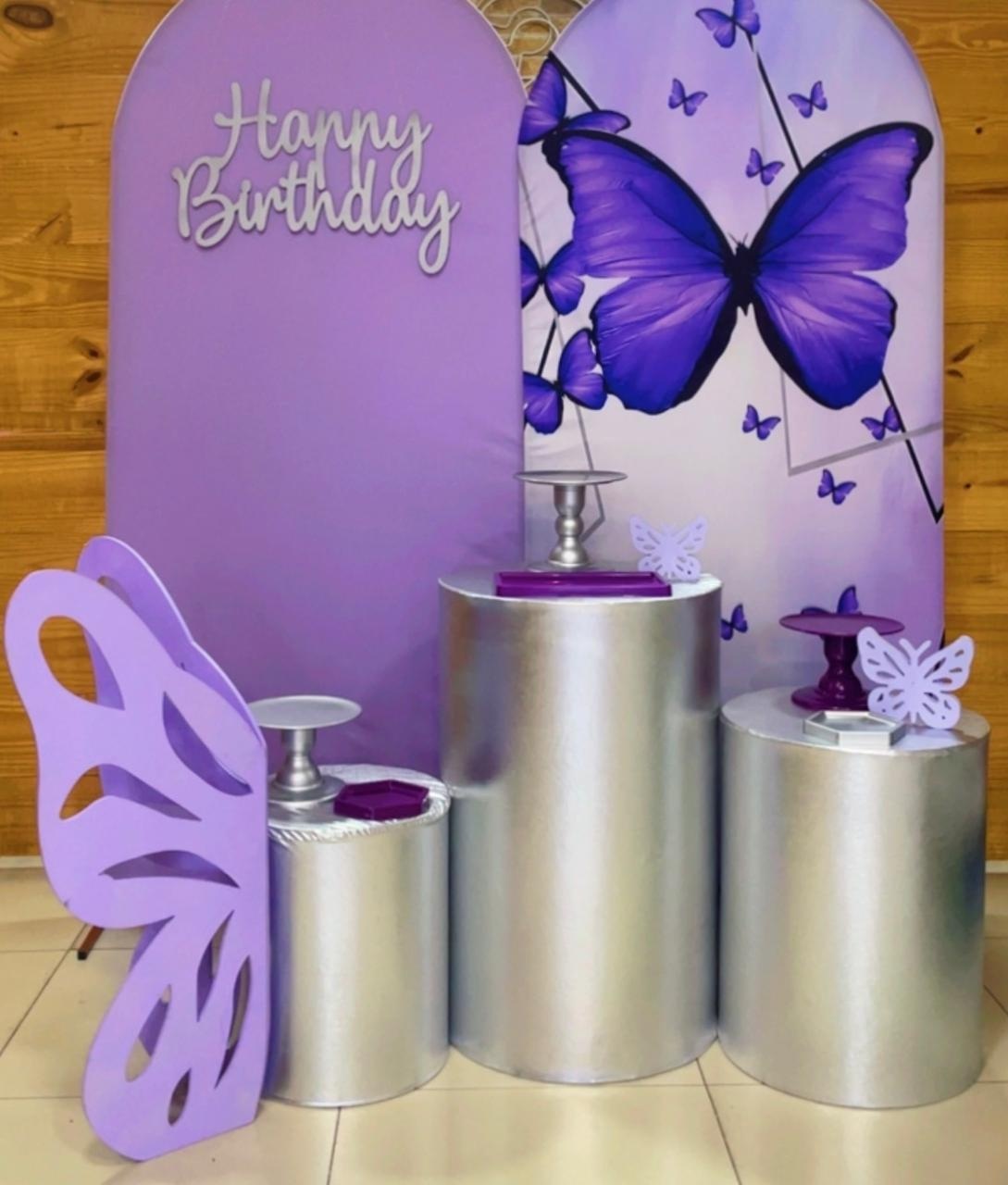 Kit Borboleta Prata Painel - Comemore com encanto