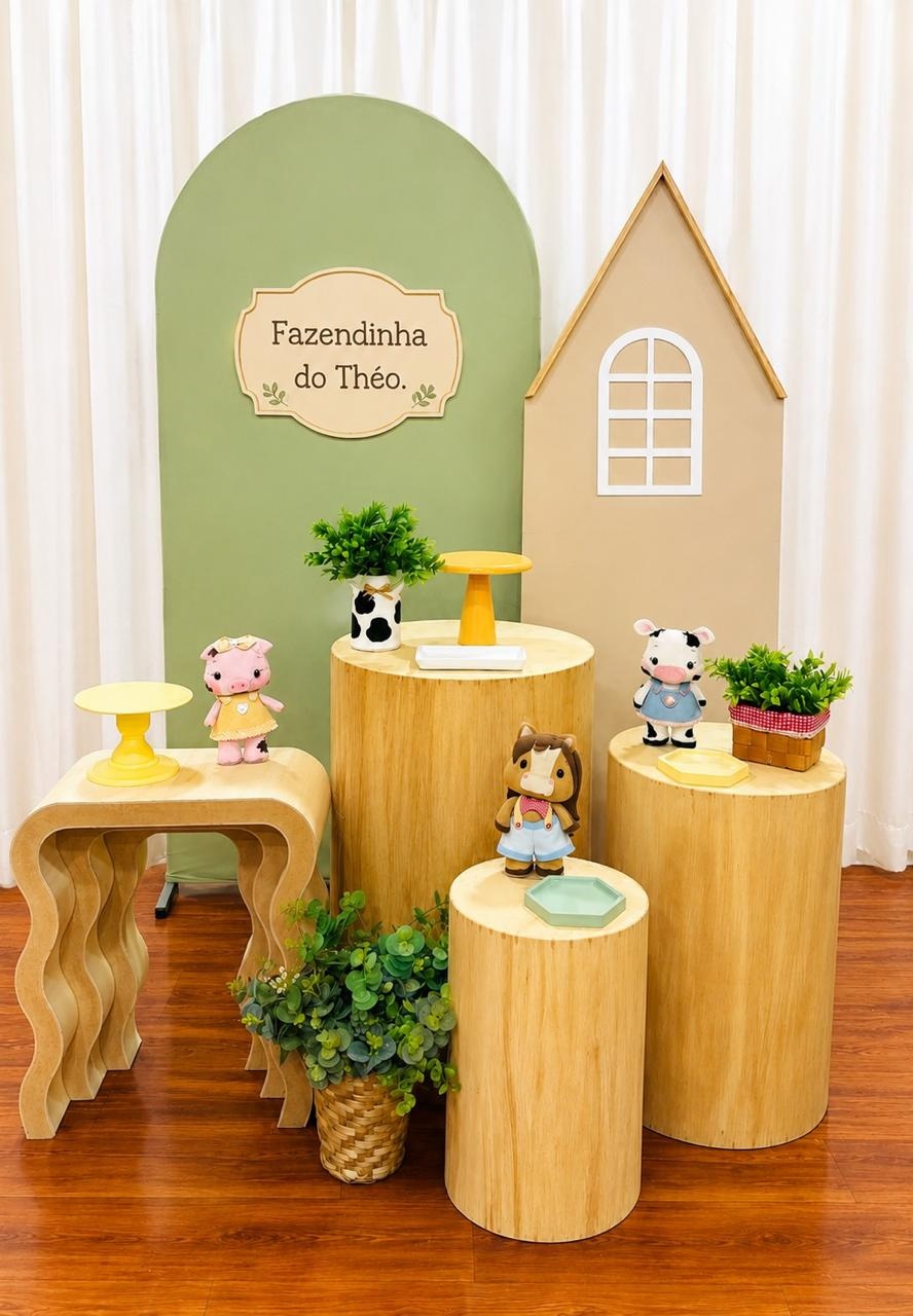 1 Kit Fazendinha Com Pinos Plaquinha Personalizado Com Nome - Comemore com encanto