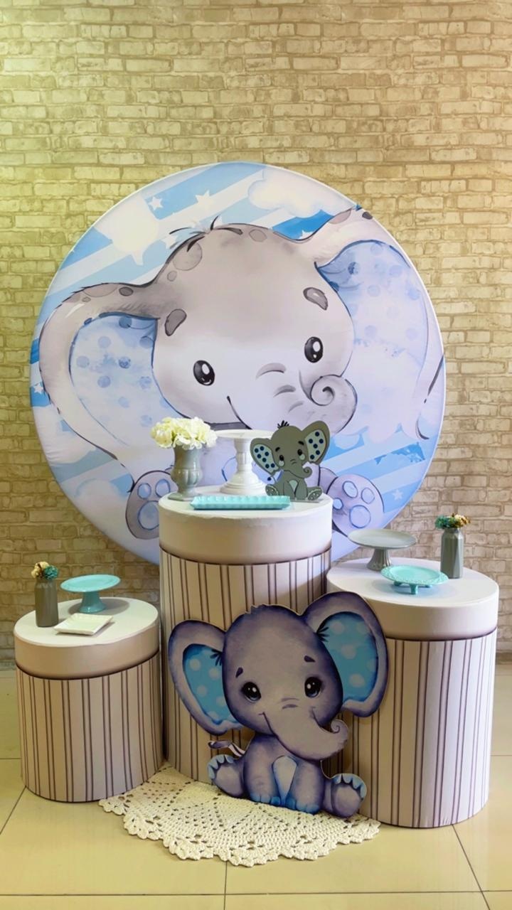 Kit Cha de Bebe Elefante Azul - Comemore com encanto