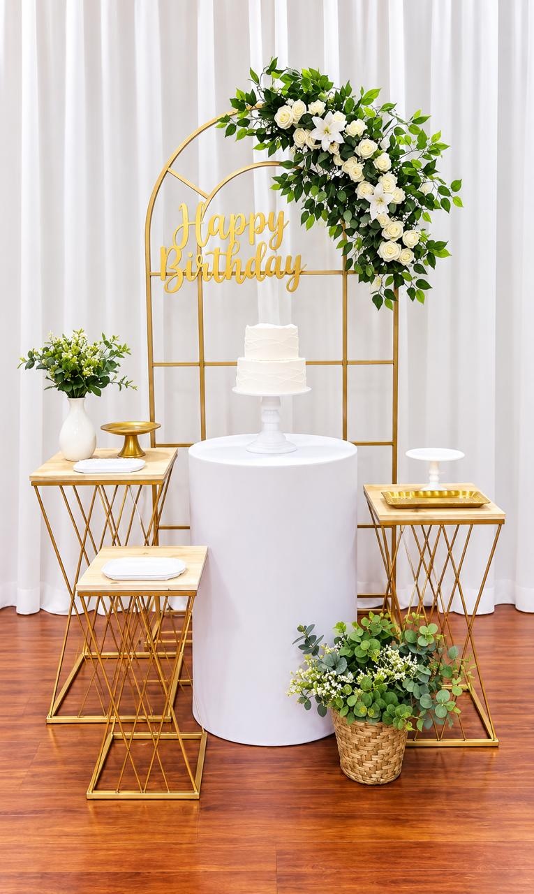 Kit Dourado C/Janela Happy - Comemore com encanto