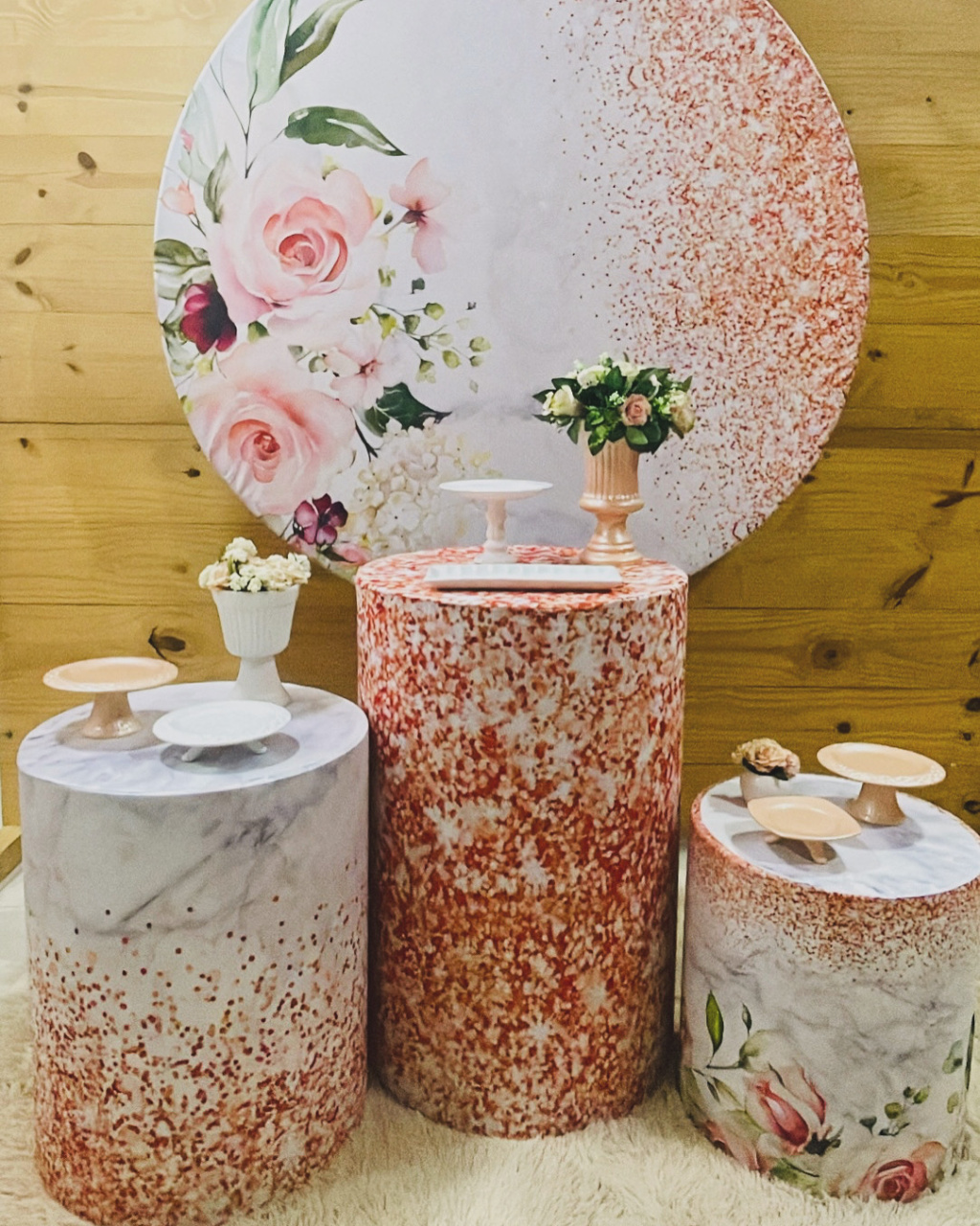 Kit Floral Com Glitter Rose - Comemore com encanto