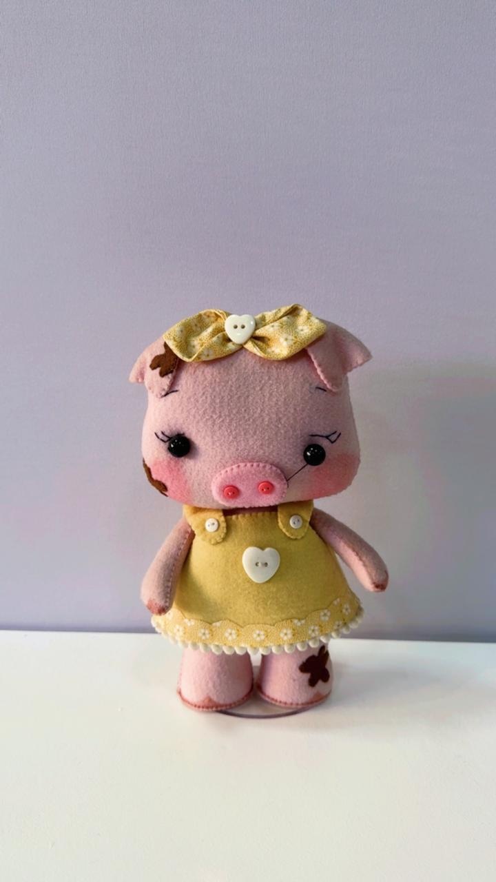 Porquinho Feltro Mini - Comemore com encanto