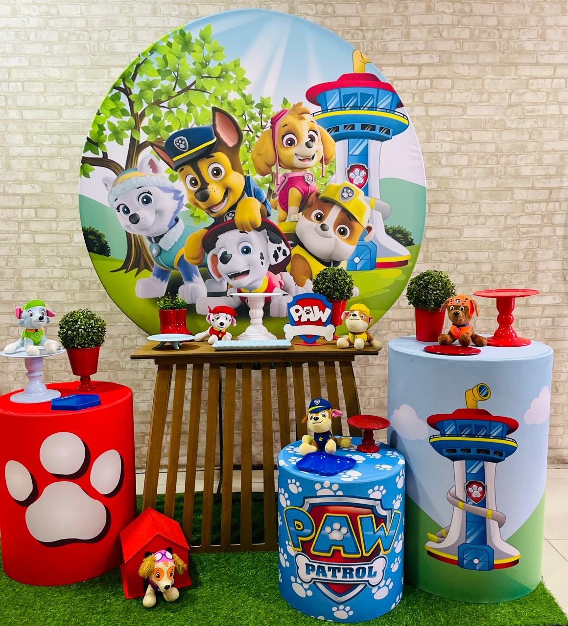 Kit Patrulha Canina Mesa Rustica - Comemore com encanto