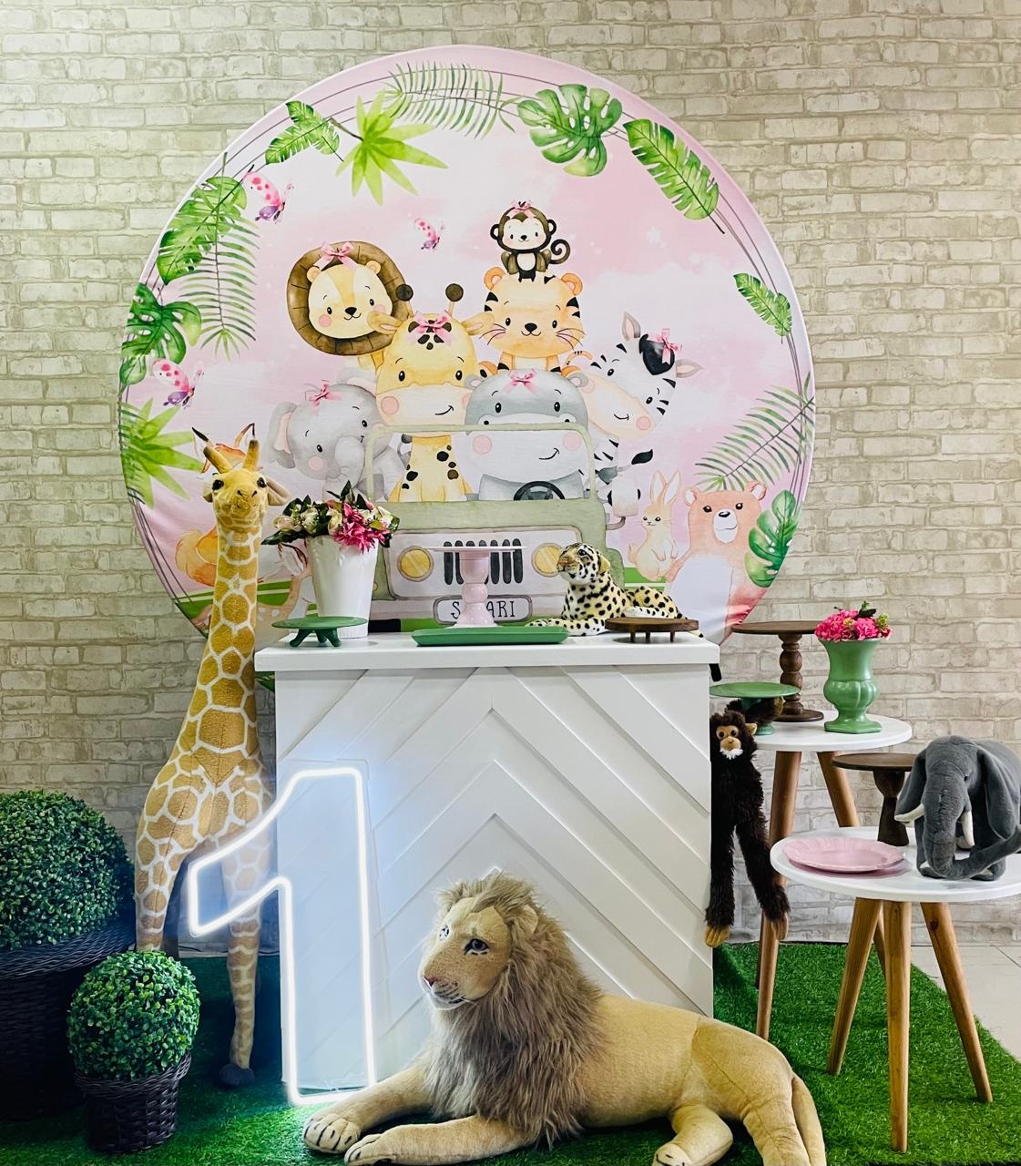 Kit Safari Rosa Com Mesa - Comemore com encanto