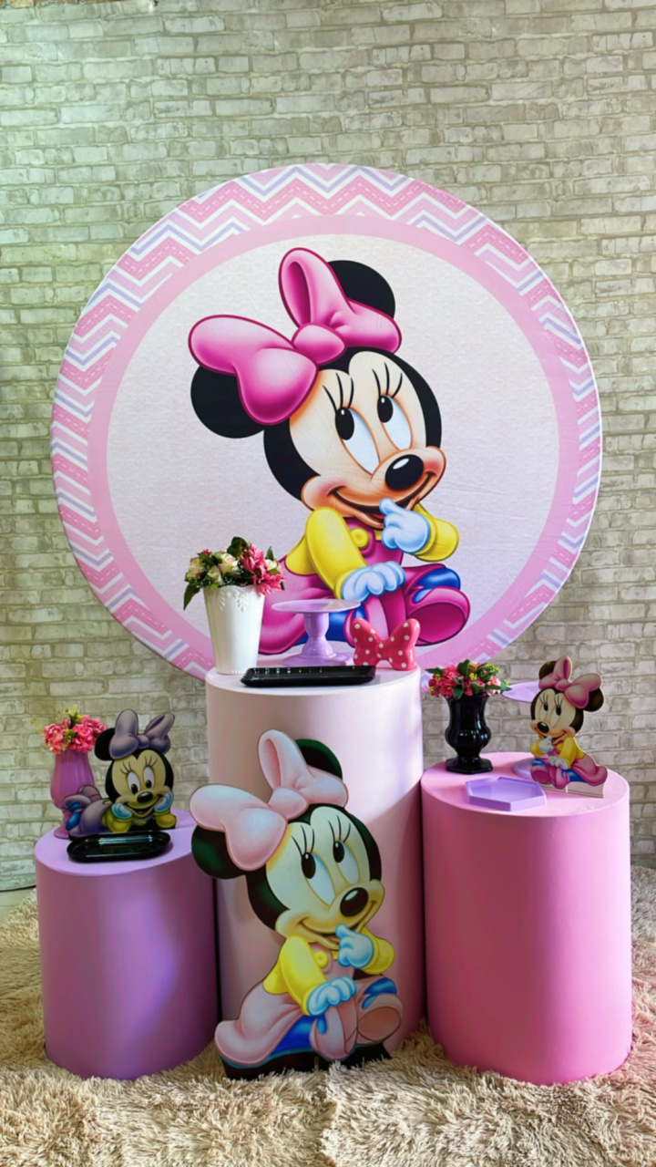Kit Minnie Rosa Baby 1 - Comemore com encanto
