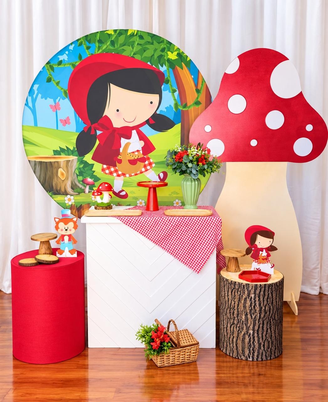 1 Kit Chapeuzinho Vermelho Com Cogumelo - Comemore com encanto