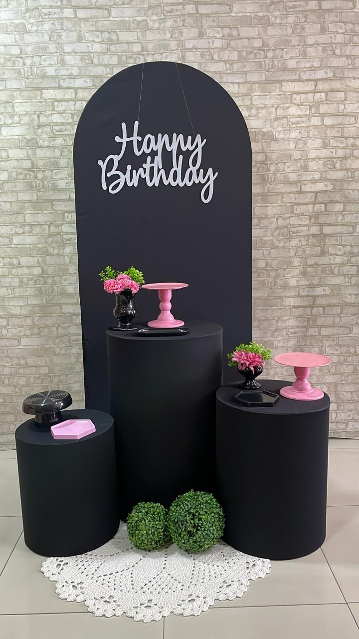 Kit Romano Preto Com Rosa - Comemore com encanto