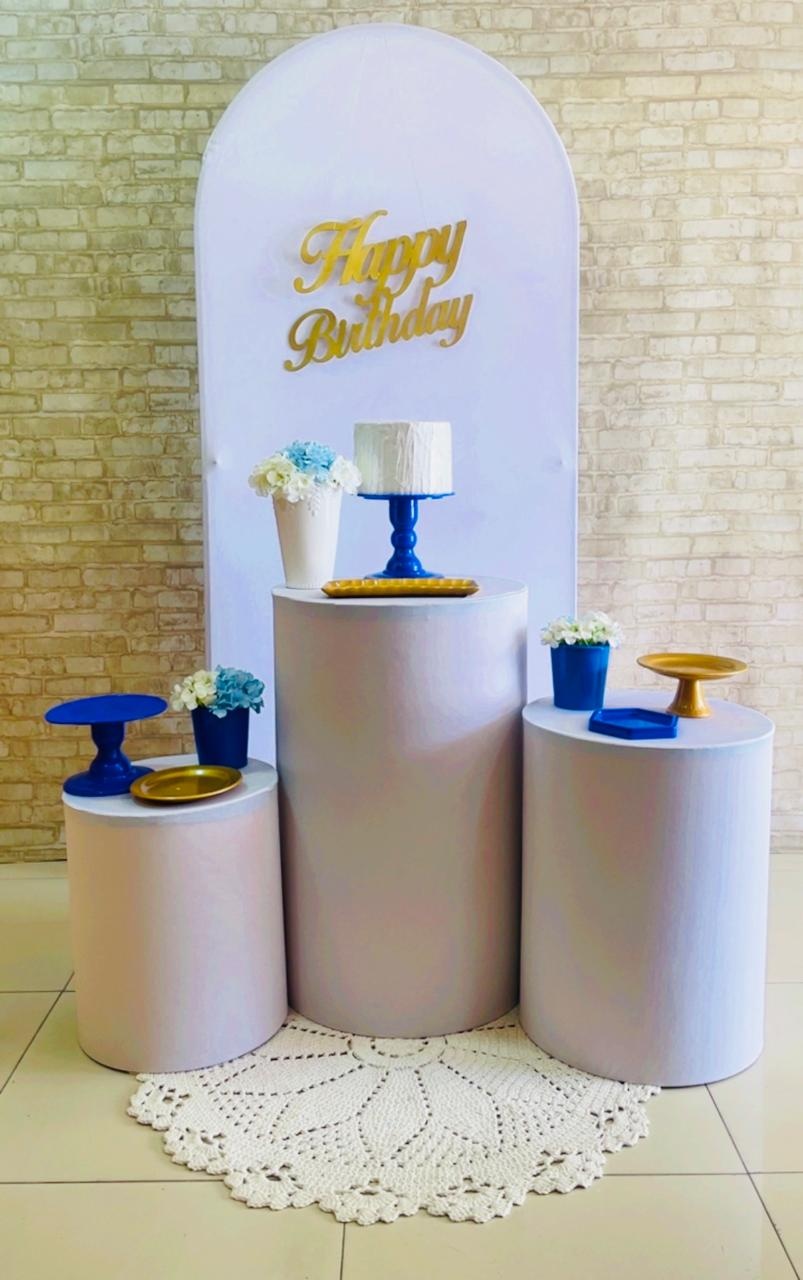 Kit Romano Branco E Azul 1 - Comemore com encanto