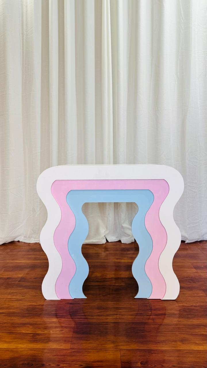 Mesa Camada Rosa E Azul - Comemore com encanto