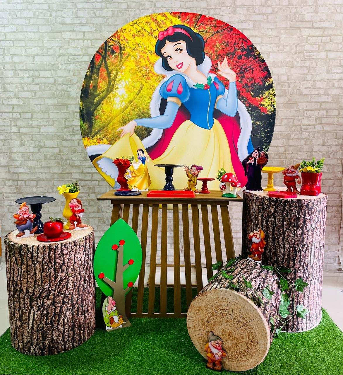 Kit Branca de Neve Mesa Rustica 3 - Comemore com encanto