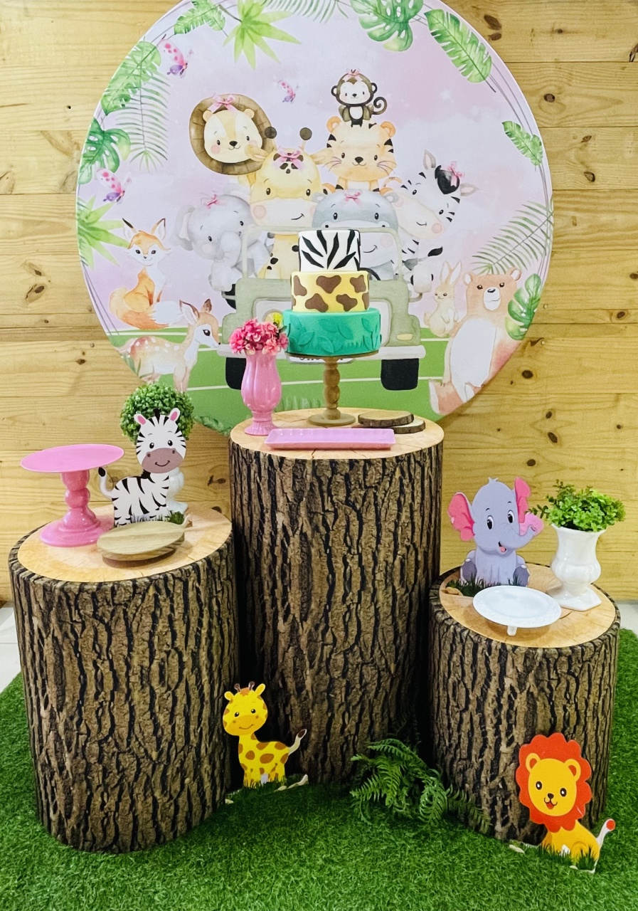 Kit Safari Rosa 1 - Comemore com encanto