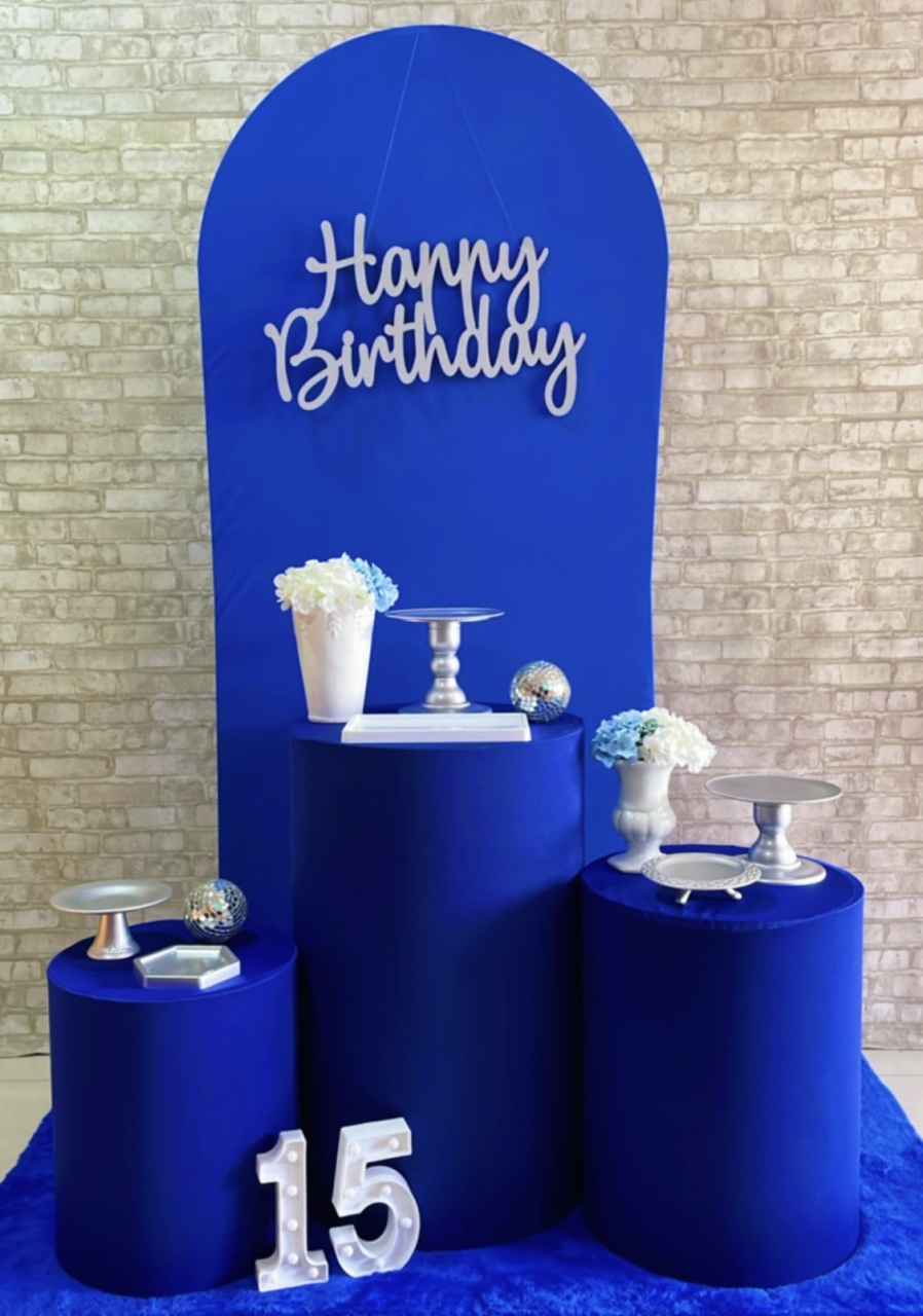 Kit Romano Azul Com Prata  - Comemore com encanto